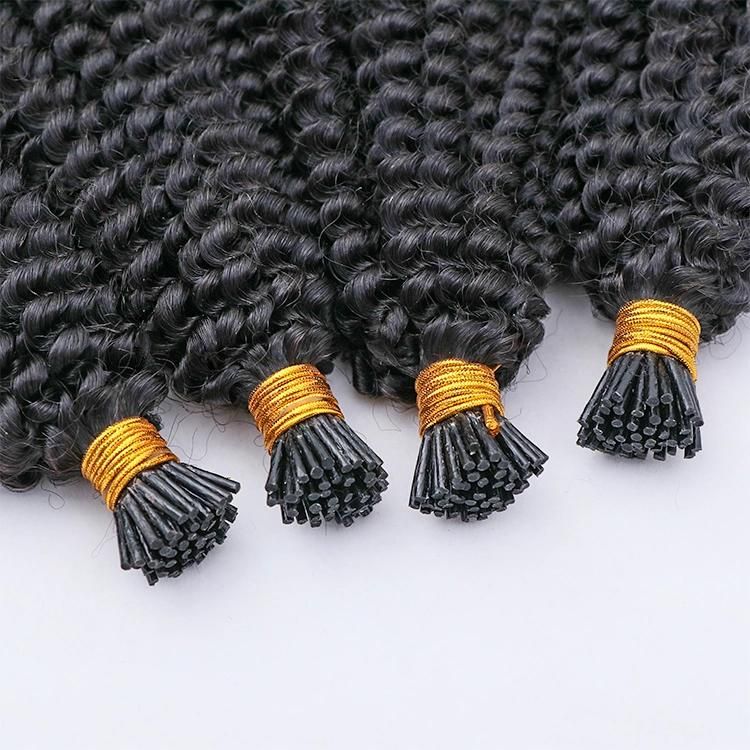 12A 100% Remy Virgin Human Hair Micro Links Afro Curly I Tip Hair Extensions