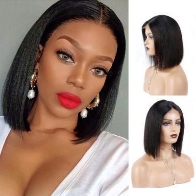 Wholesale Short Straight Bob Hair Wigs 4X4 Lace Front Bob Hair Wigs 150 Density Brazilianvirgin Human Hair Wigs 12inch