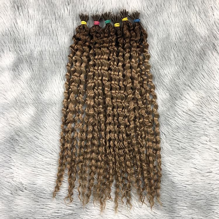 12A Virgin Brazilian 100% Human Hair Kinky Curly Nano Rings Extensions #Brown