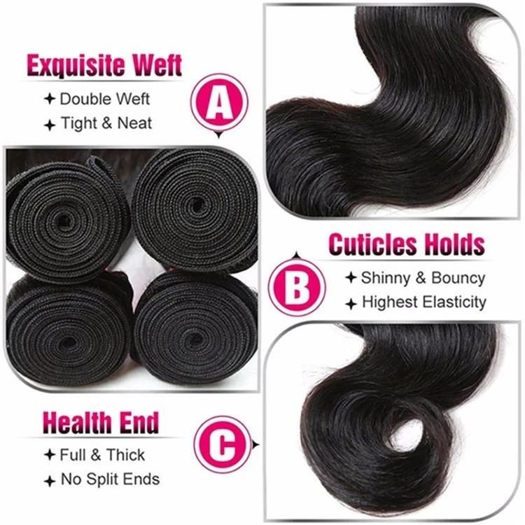 100% Body Wave Human Hair 10A Unprocessed Brazilian Virgin Hair for Women