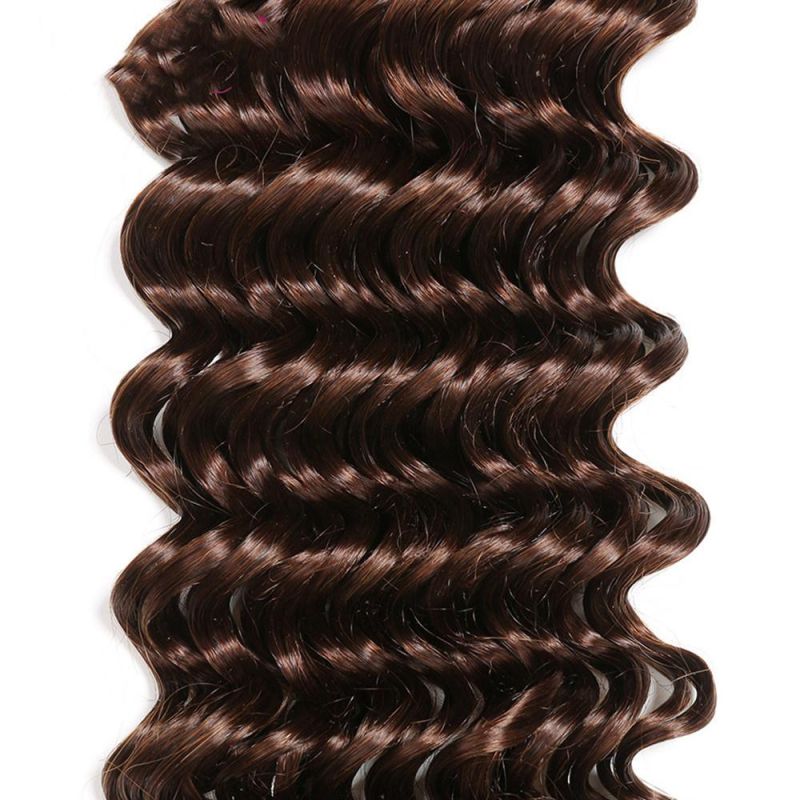 Deep Wave Bundles with Closure Brazilian Hair Weave 3 Bundles Remy Human Hair Bundles with Closure