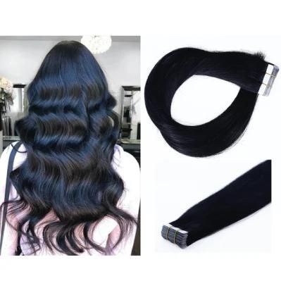 Tape Hair Extensions Human Hair Machine-Made Remy Double Sided Adhesive Tape Extensions Hair 20/40PCS #1 Color 100 Grams
