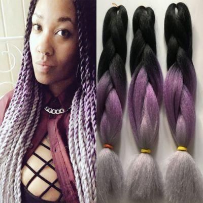 Kbeth Synthetic Hair Super Jumbo Braids Hair Yaki Ez Braid X Pression Woman Purple Blue Color Jumbo Braiding Hair Extensions in Stock