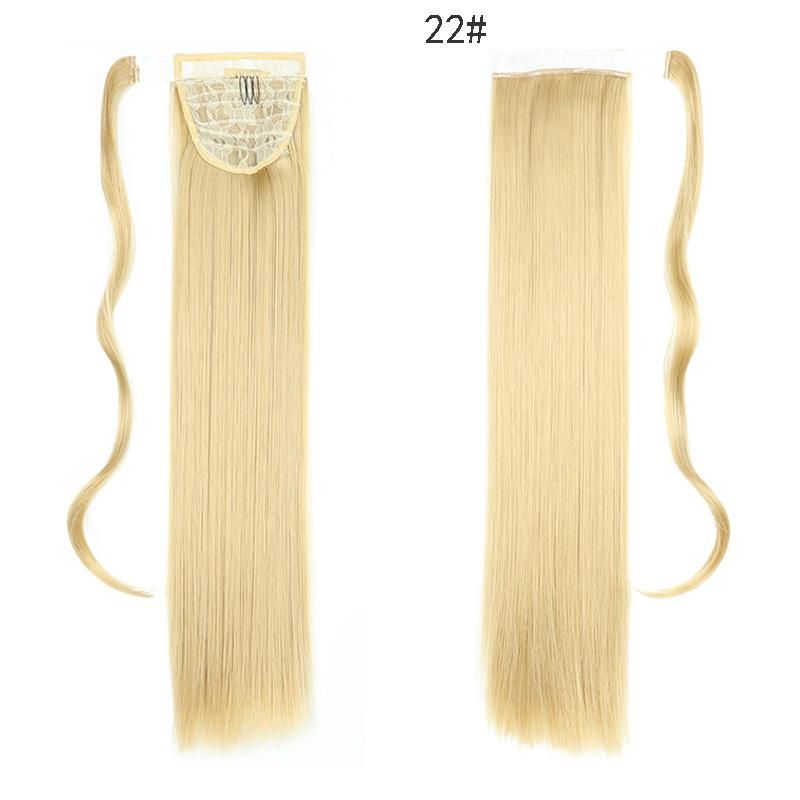 Kbeth 22′′ Long Straight Wrap Around Clip in Ponytail Hair Extension Heat Resistant 2021 Fashion Different Colors Available Synthetic Pony Tail Dropshipping