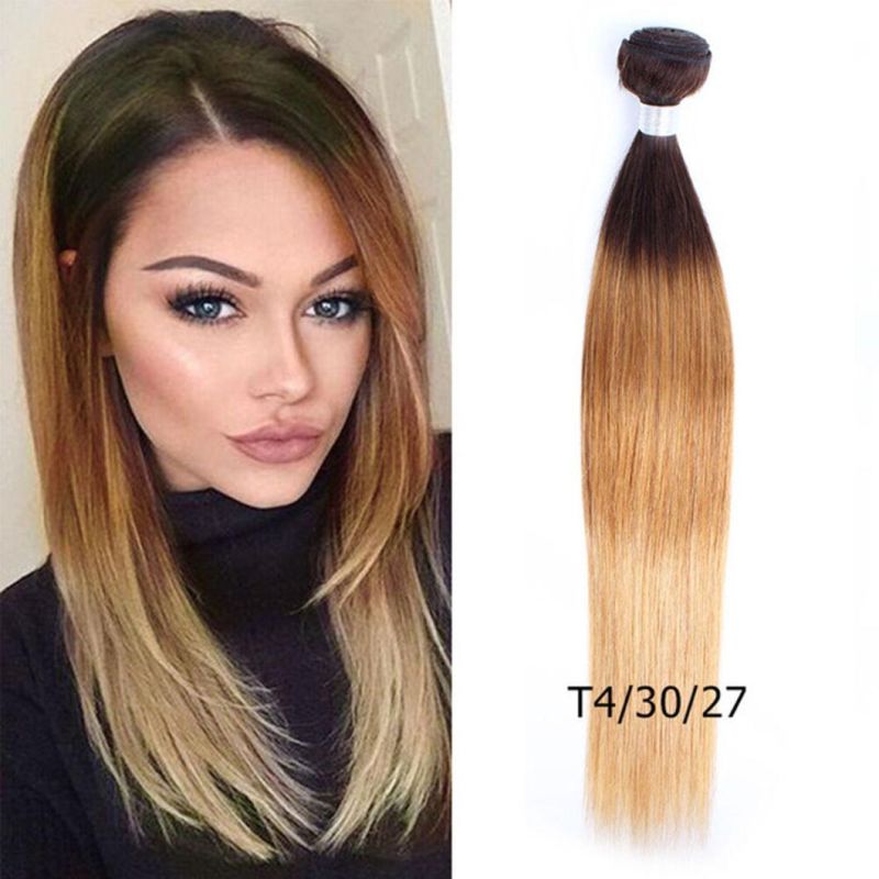 Brazilian Human Hair Straight Hair Weave Bundles Ombre Remy Human Hair Extensions