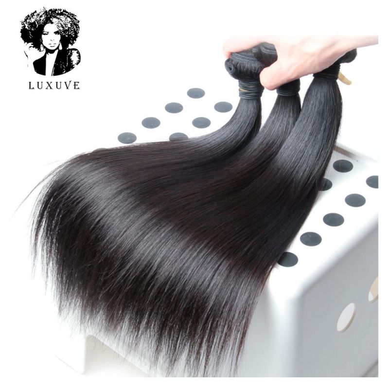 Luxuve Virgin Unprocessed Human 12A Grade Raw Brazilian Hair Bundles Cuticle Aligned Brazilian Hair Vendor Human Hair Extension