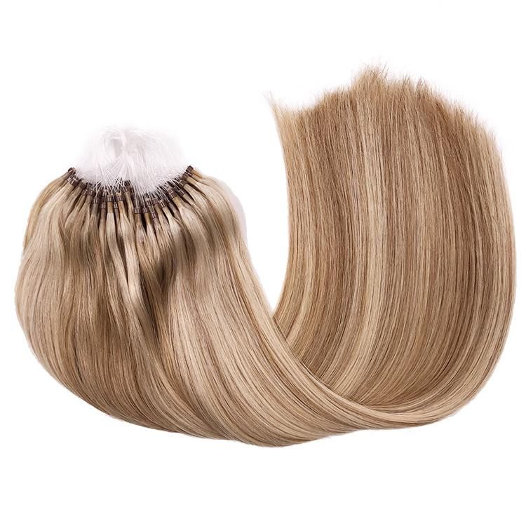 Wholesale Factory Direct Large Stock 10 to 30 Inches Blonde Silky Straight Micro Ring Hair Extensions