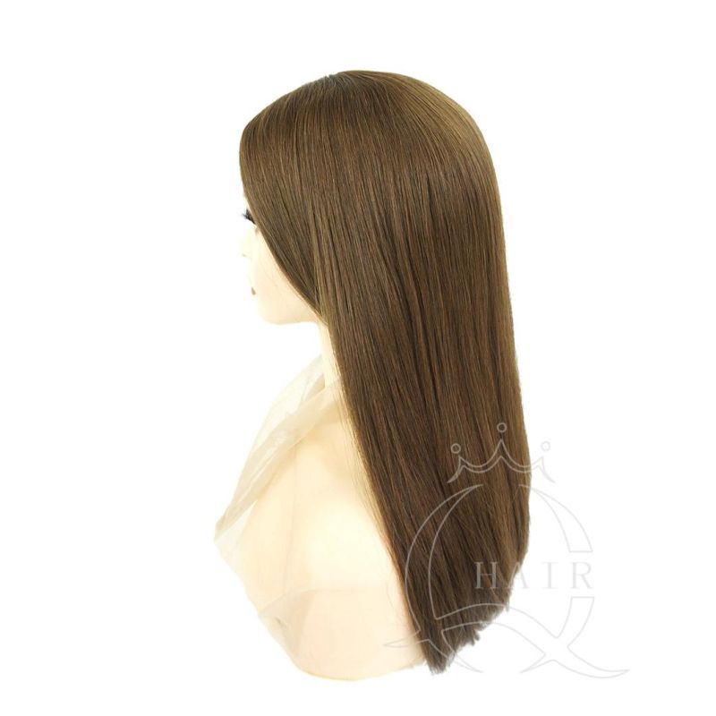 Brown Hair Wig Long Human Hair Remy Hair Wig Custom by Client Wig Factory Silk Top Jewish Wig Skin Top Wig Kosher Wigs Sheitel Perruque for Lady Women Wig