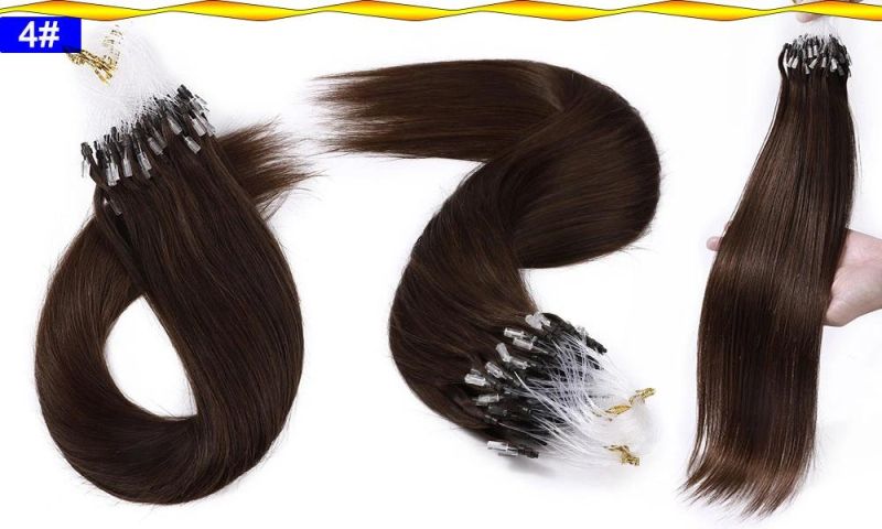 Fish Line Hairpiece Natural Hair Extensions Human Hair Hair Micro Ring Micro Link Micro Loop Hair Extensions