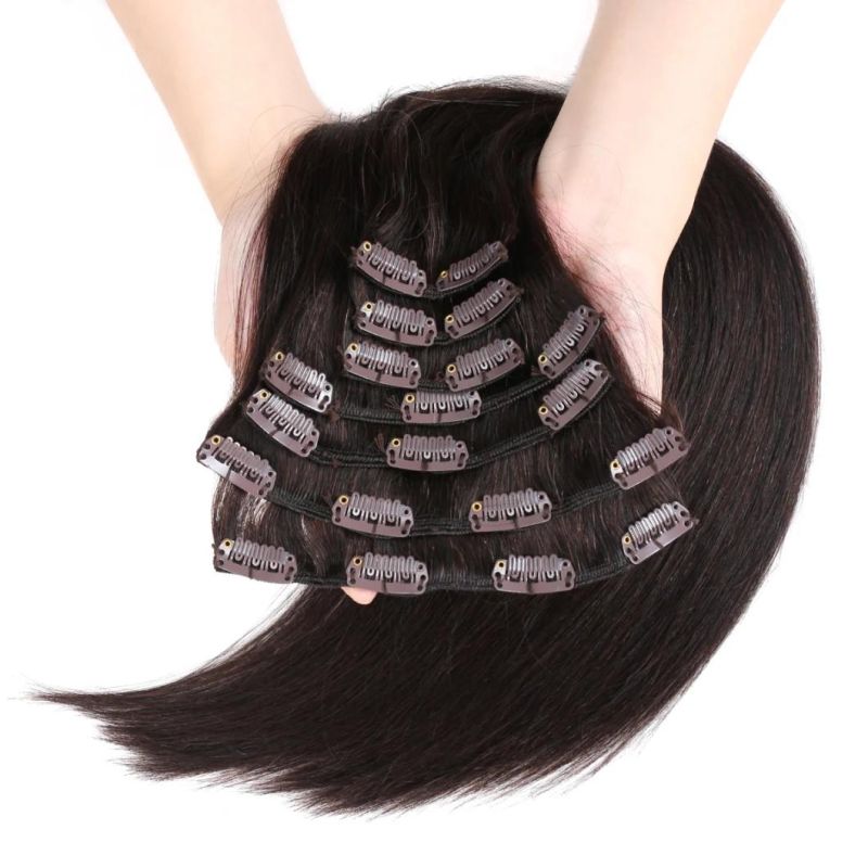 Factory Price Top Grade Double Drawn Skin Weft Seamless Clip in Human Hair Extension