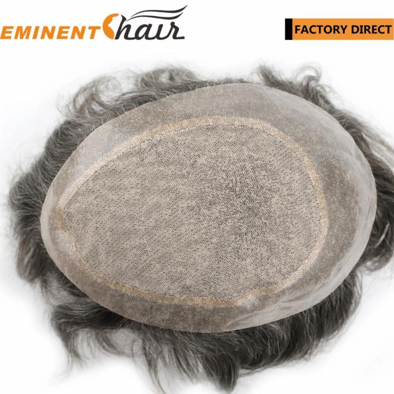 Silk Top Men′s Human Hair Prosthesis Toupee