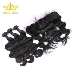 Unprocessed 13*4 Lace Frontal 100% Brazilian Human Hair with Body Wave in Stock