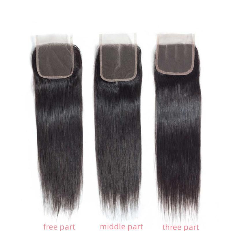 Brazilian Straight Lace Closure Free/Middle/Three Part 5*5 Closures 100% Human Hair Extensions Remy HD Lace Closure