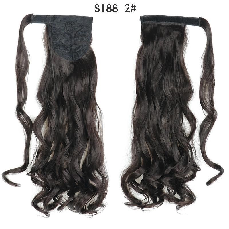 Synthetic Long Straight Wrap Around Clip in Ponytail