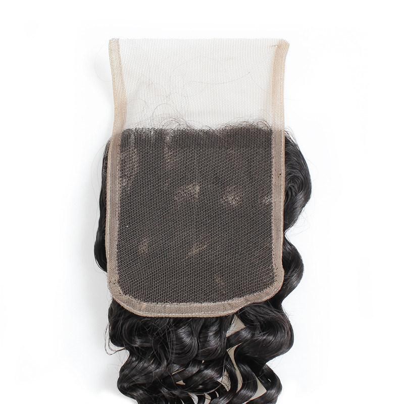 4*4 Lace Frontal Closure Deep Wave Hair Weaving Natural Human Hair
