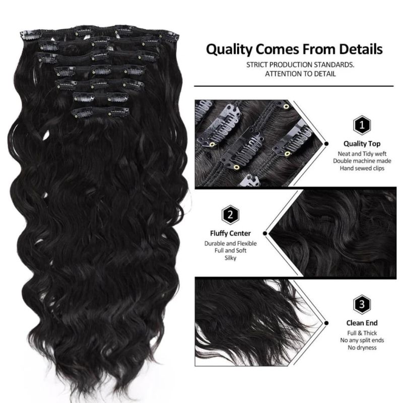 Synthetic Wavy Clip in Hair Extensions