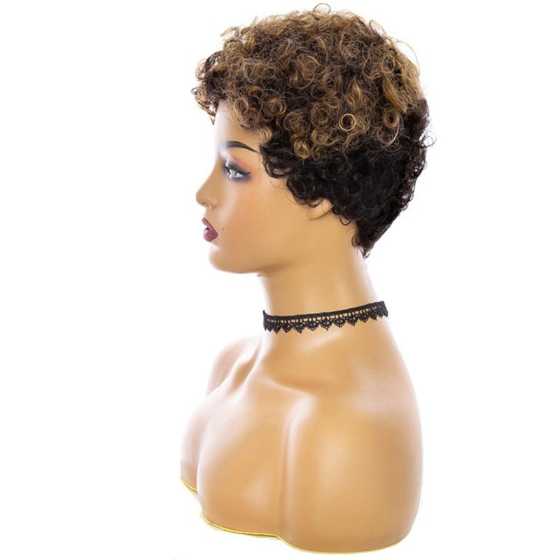Tow Tones Pixie Cut Wigs Short Hair Wig Heat Resistant Fiber Synthetic for Black Women