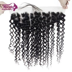 Wholesale Cuticle Aligned Virgin Human Hair Deep Curly 13X4 Swiss Lace Frontal