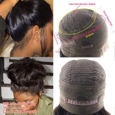 18inch Brazilian Loose Deep Wave Wig Curly 360 Lace Frontal Preplucked with Baby Hair Remy Wig
