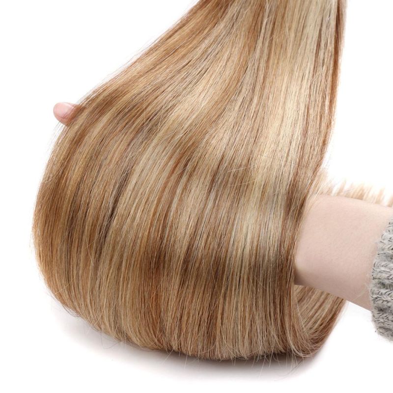 Double Drawn Russian Remy Hair Extensions Virgin Human Hair Weft