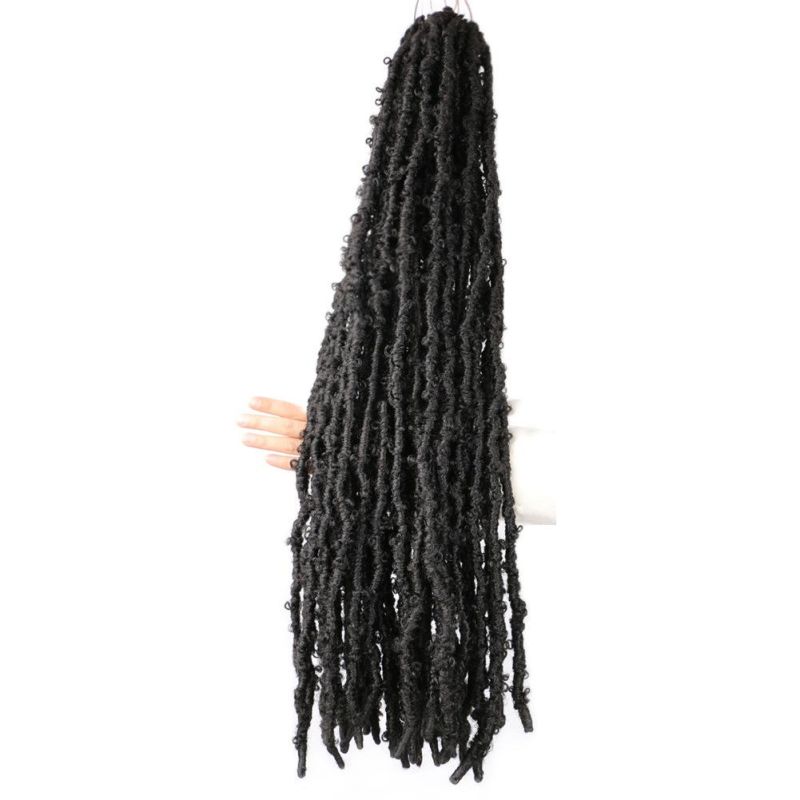 28" 10 Strands/Pack Synthetic Extension Butterfly Locs Crochet Hair Braiding for Black Women