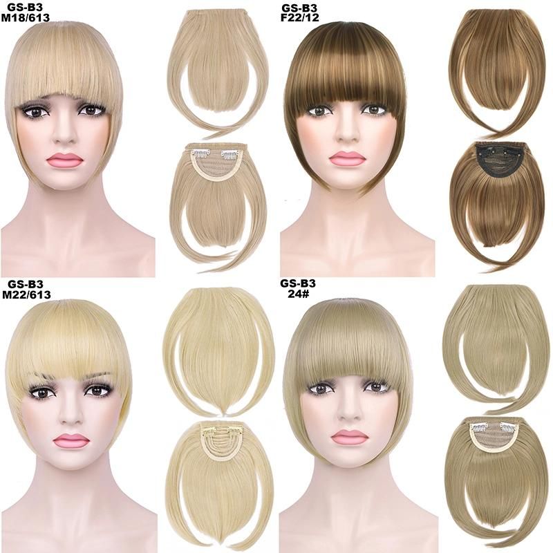 Synthetic High Temperature Fiber Clip in Hair Piece Bangs