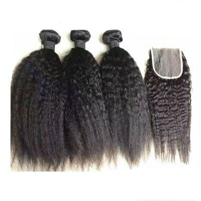 Raw Human Hair Bundles Wet and Wavy Bundles with Closure