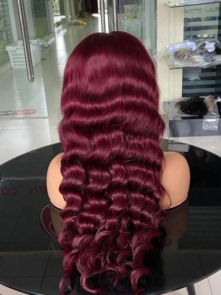 Natural Black Color Brazilian Virgin Hair 180% Density 13X4 13X6 HD Lace Frontal Human Hair Wig