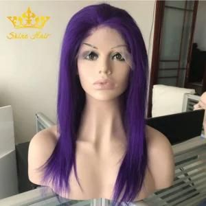 Wholesale Straight Peruvian Human Hair Wigs of Full Lace Wig with Purple Color Sraight