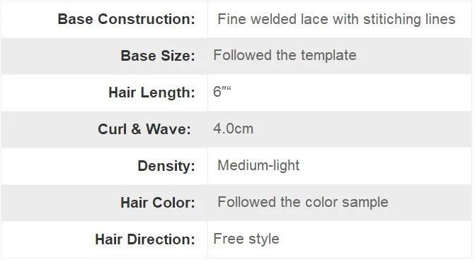 Men′s High Quality Real Human Hair - Mono Base - for Extra Life