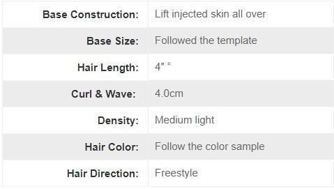 Ll182: Super Natural Looking Lift Injected Skin Base Men′s Hairpiece