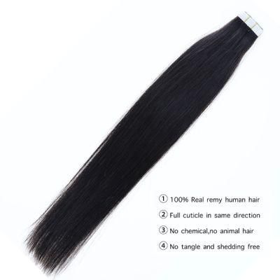 2.5g/PC 20PCS Straight Tape Human Hair Extensions Non-Remy Adhesive Invisible PU Seamless Skin Weft Blonde Hair