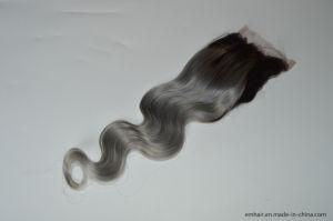 Hot Selling Hair Extensions Body Wave Hair Unprocessed 100% Cheap 1b/Silver Virgin Brazilian Hair Closure
