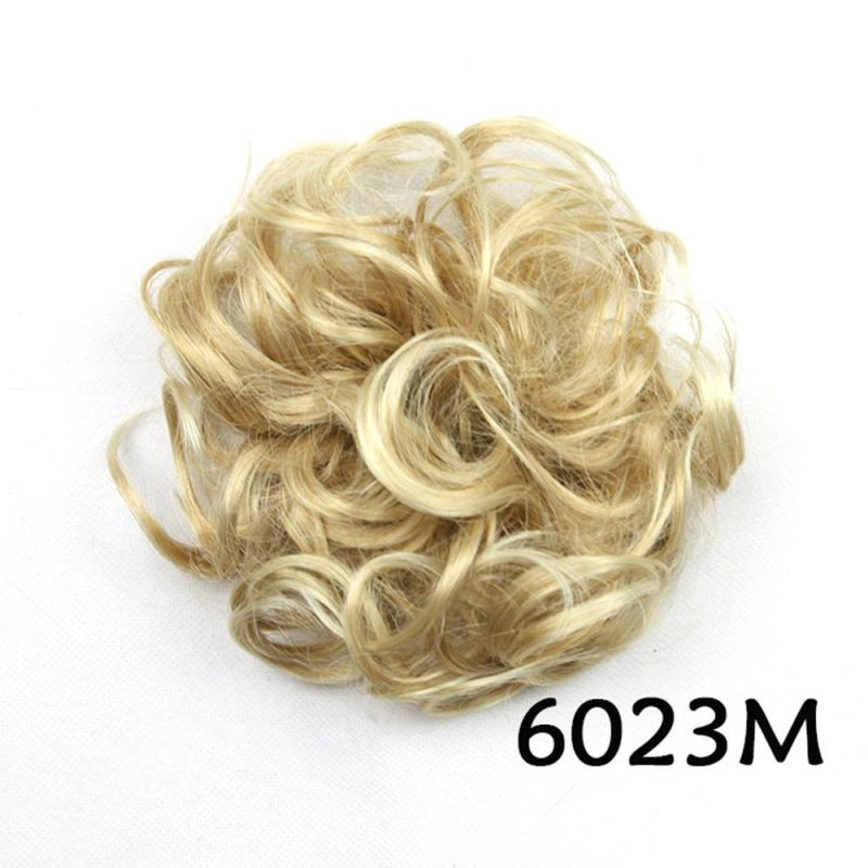 New Style Synthetic Hair Hairband Black Scrunchie Hair Bun Chignon High Temperature Fiber Hair Donut Roller Headband Curly Hair
