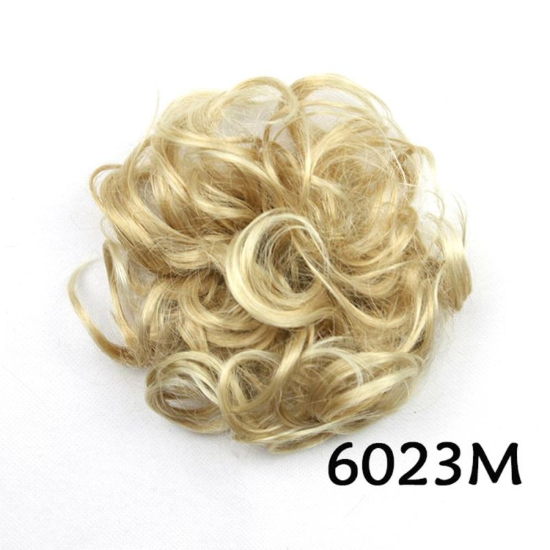 New Style Synthetic Hair Hairband Black Scrunchie Hair Bun Chignon High Temperature Fiber Hair Donut Roller Headband Curly Hair