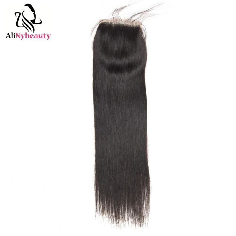 Alinybeauty Factory Brazilian Straight Hair Closure 4X4 Swiss Lace Closure