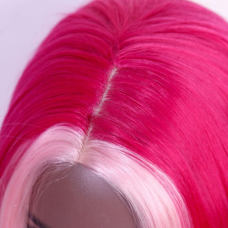 Straight Hair Brazilian Human Hair Front Lace Closure Hot Pink Short Wig Bob Wigs for Black Women