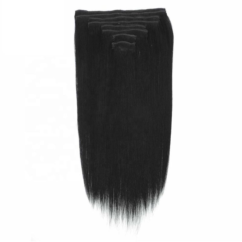 8PCS/Set 18 Cilps Straight Human Hair Unprocessed Virgin Clip in Hair Extensions