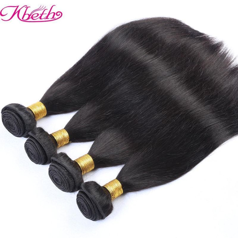 Kbeth Straight Hair Bundle with Closure Cheap Shed Free Tangle Free Remy Brazilian Hair Straight 100% Human Hair Weave