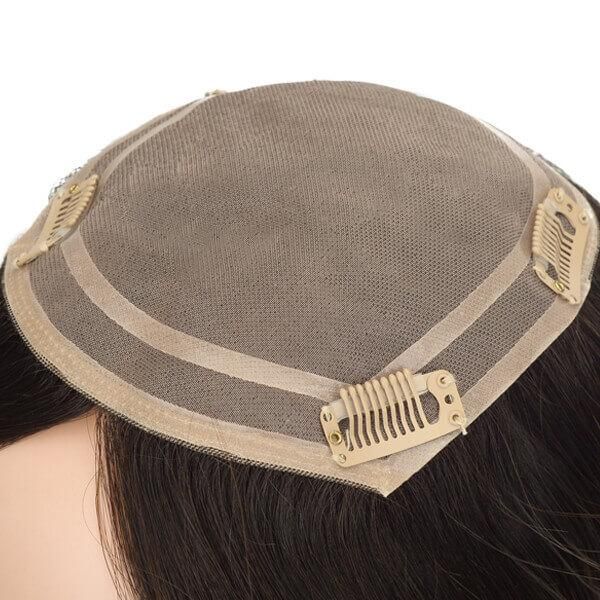 Natural Straight Womens Stock Mono Hair Pieces with Medium Remy Hair New Times Hair