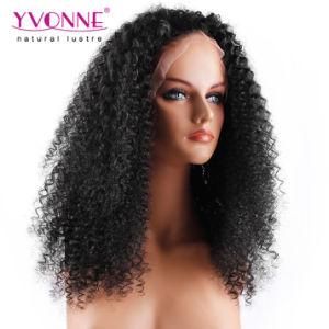 180% Density Virgin Human Hair Malaysian Curly Lace Front Wig for Black Women