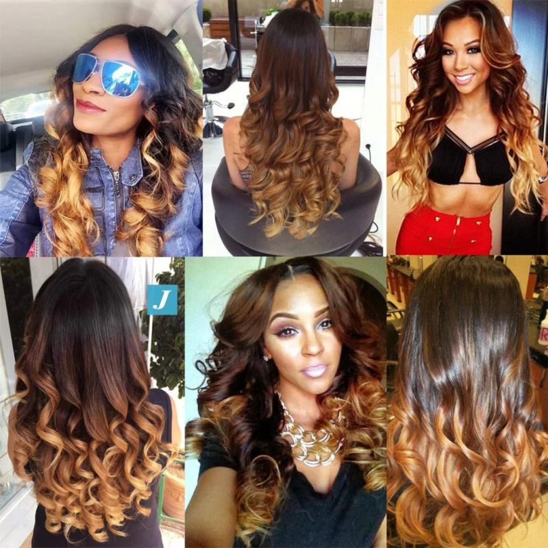 10A Brazilian Loose Wave 3 Bundles Remy Virgin Hair Ombre Hair Extensions Human Hair Weave Bundles 3 Tone 1b/4/27