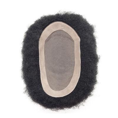 Afro Curl Mono Base Hair Piece for Africa America Men