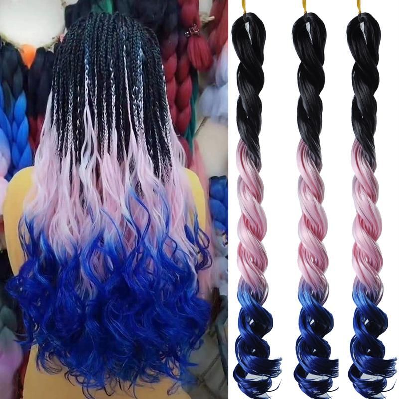 20inch Synthetic Fiber Jumbo Crochet Braids Deep Wave Hair Ombre Braiding Hair Extensions