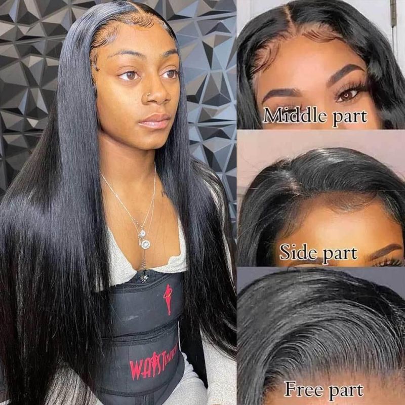 360 HD Transparent Full Lace Wig Human Hair Wigs for Women Pre Plucked Remy Brazilian Human Hair Wig Straight Lace Frontal Wig Queen Hair Factory Made Wig