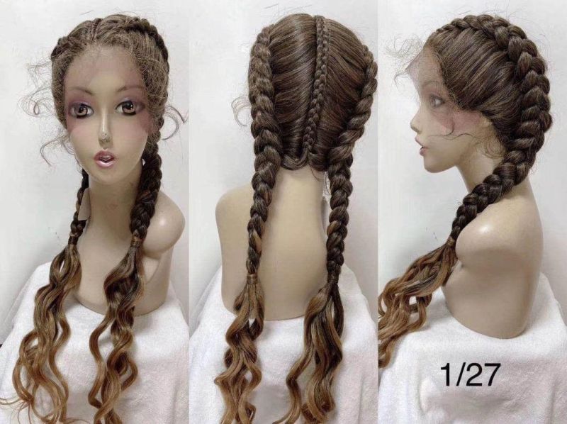 Fake Scalp Front Lace Synthetic Braid Colored Lace Upart Wigs