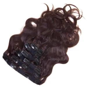 Chinese Body Wave Dark Brown Clip-in 100% Human Hair