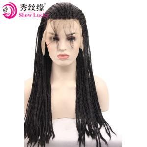 Hot Selling Synthetic Front Lace Wig 3X Twist Braids Wigs for Africa Woman High Temperature Fiber Wig with Baby Hair