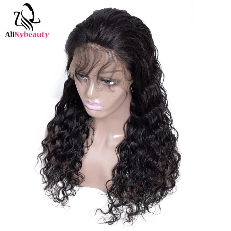 100 Unprocessed Brazilian Human Hair Water Wave Lace Front Wig