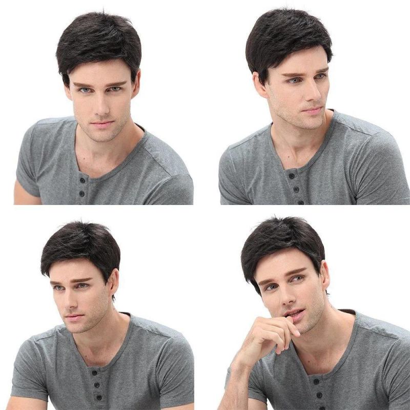Kbeth Men′s Toupees for French White Men Cheap Lace and Transparent French Lace+PU Men Toupee Base 8X10inch Hair Prothesis Wig with Natural Hairline